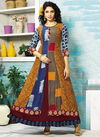 Yellow And Maroon Colour PURATTI Arya Designer Fancy Heavy Festive Wear Poli Rayon Printed Stylish Gown Collection PURATTI 02